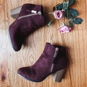 Plum suede Ankle Bootie